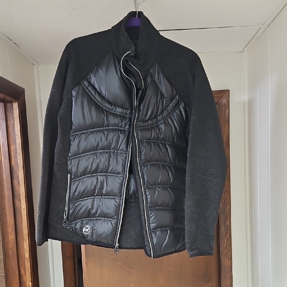 Michael Kors Black and Gray Puffer Jacket